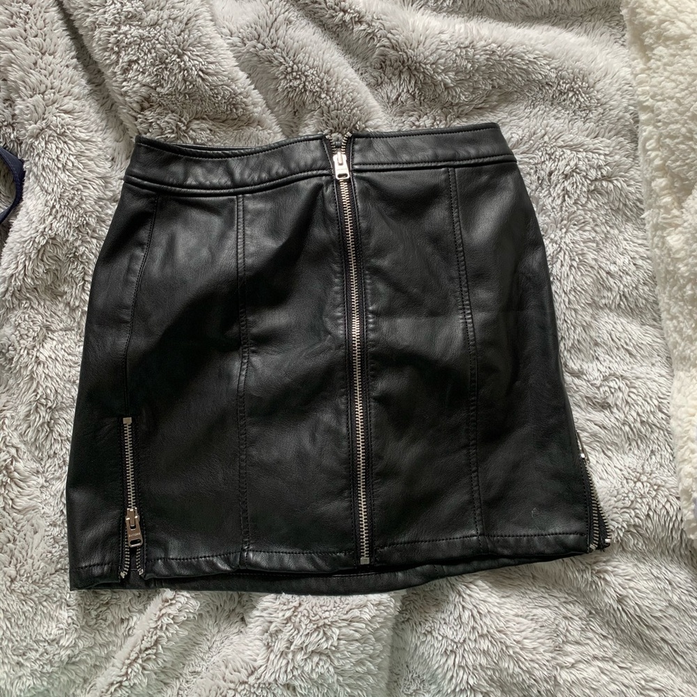 Express Faux Black Leather Skirt